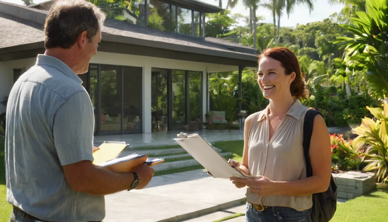 A homeowner reviewing a concrete project checklist outdoors